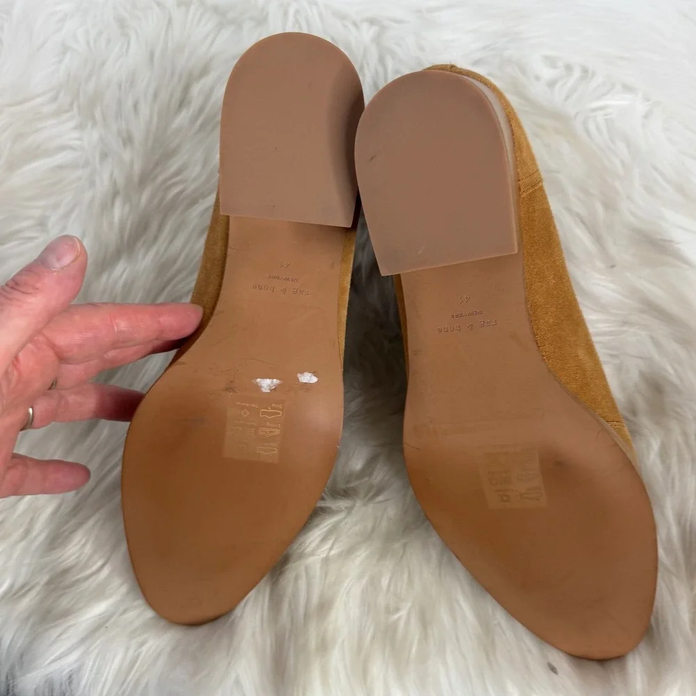 Rag & Bone Walker Camel Brown Suede Chelsea Ankle Boots Pointed Toe 41